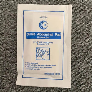 Lot de 2/5/10 compresses abdominales stériles combinées 5" x 9" pour pansements "Peel" - Planète Rando