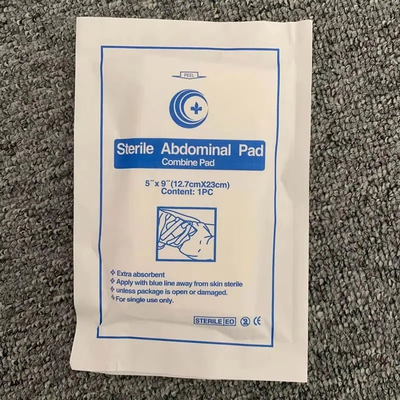 Lot de 2/5/10 compresses abdominales stériles combinées 5" x 9" pour pansements "Peel" - Planète Rando