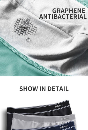 Lot de 3 boxer en coton pour homme, sous - vêtements respirants, boxers antibactériens au graphène "MiiOW - MW820 - 3P" - Planète Rando