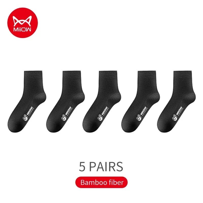Lot de 5 paires de chaussettes en fibre de bambou pour homme antibactériennes "MiiOW - MQL2B28368" - Planète Rando