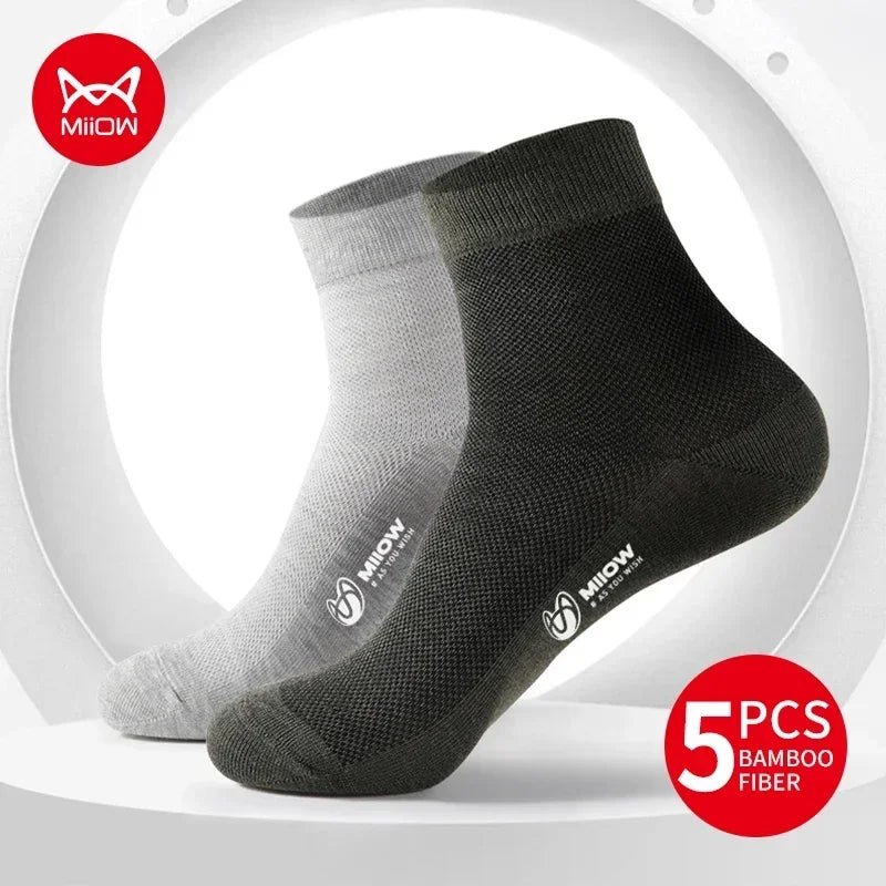 Lot de 5 paires de chaussettes en fibre de bambou pour homme antibactériennes "MiiOW - MQL2B28368" - Planète Rando
