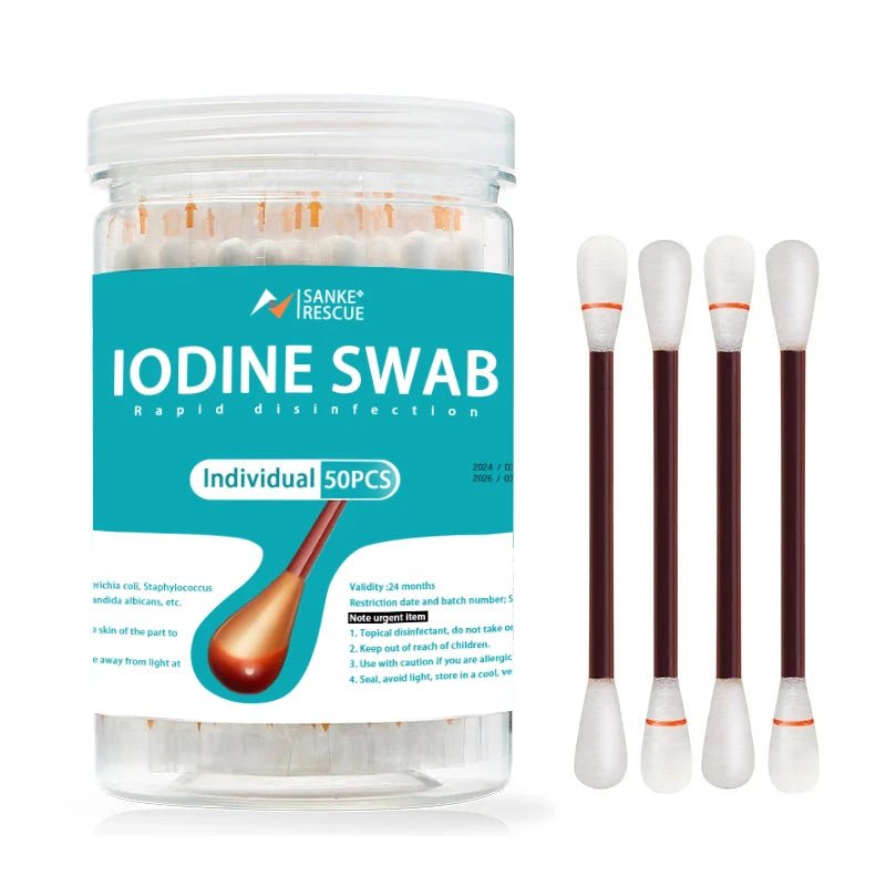 Lot de bâtonnets imprégnés alcool ou povidone iodée "Sanke Rescue - Swab pack" - Planète Rando