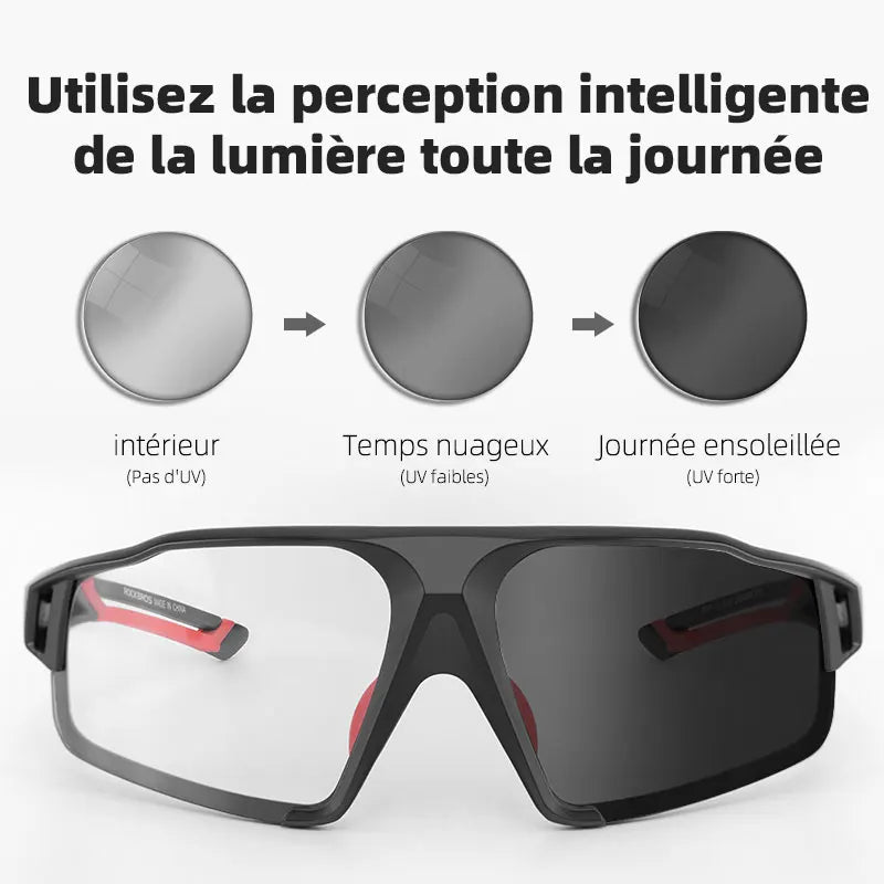 Lunettes de cyclisme photochromique de protection pour VTT et cyclisme sur route "ROCKBROS - SP216" - Planète Rando