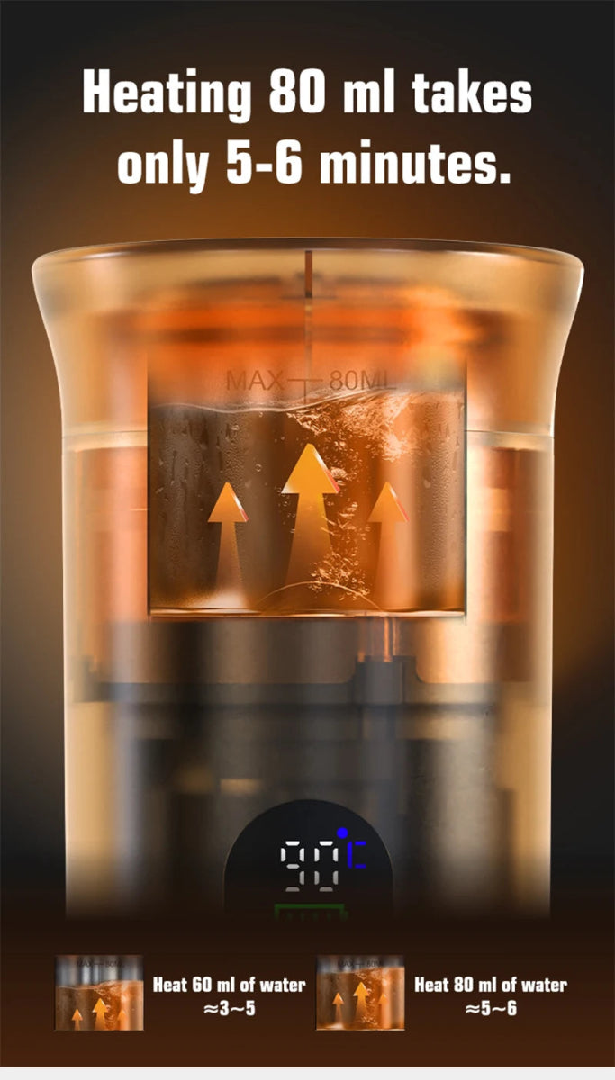 Machine à café expresso portable avec affichage numérique avec capsules 3 en 1 pour la randonnée et le camping "DENOKIN - KF - JN - 02 Pro" - Planète Rando