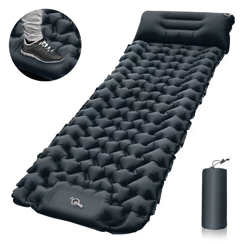 Matelas de camping 9cm avec oreiller & pompe intégrée "Planete Rando - Comfort Trek 3" - Planète Rando