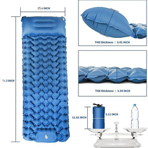 Matelas de camping 9cm avec oreiller & pompe intégrée "Planete Rando - Comfort Trek 3" - Planète Rando