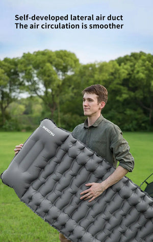 Matelas gonflable avec pompe et oreiller intégré 9cm R - Value 1.6 700g "PACOONE - Ultra pad PA01" - Planète Rando