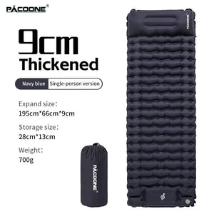 Matelas gonflable avec pompe et oreiller intégré 9cm R - Value 1.6 700g "PACOONE - Ultra pad PA01" - Planète Rando