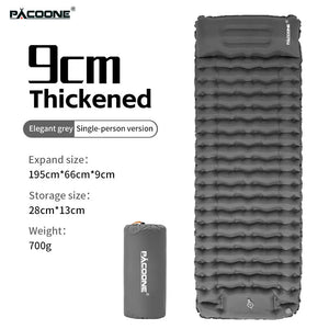 Matelas gonflable avec pompe et oreiller intégré 9cm R - Value 1.6 700g "PACOONE - Ultra pad PA01" - Planète Rando
