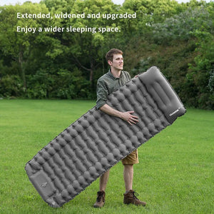 Matelas gonflable avec pompe et oreiller intégré 9cm R - Value 1.6 700g "PACOONE - Ultra pad PA01" - Planète Rando