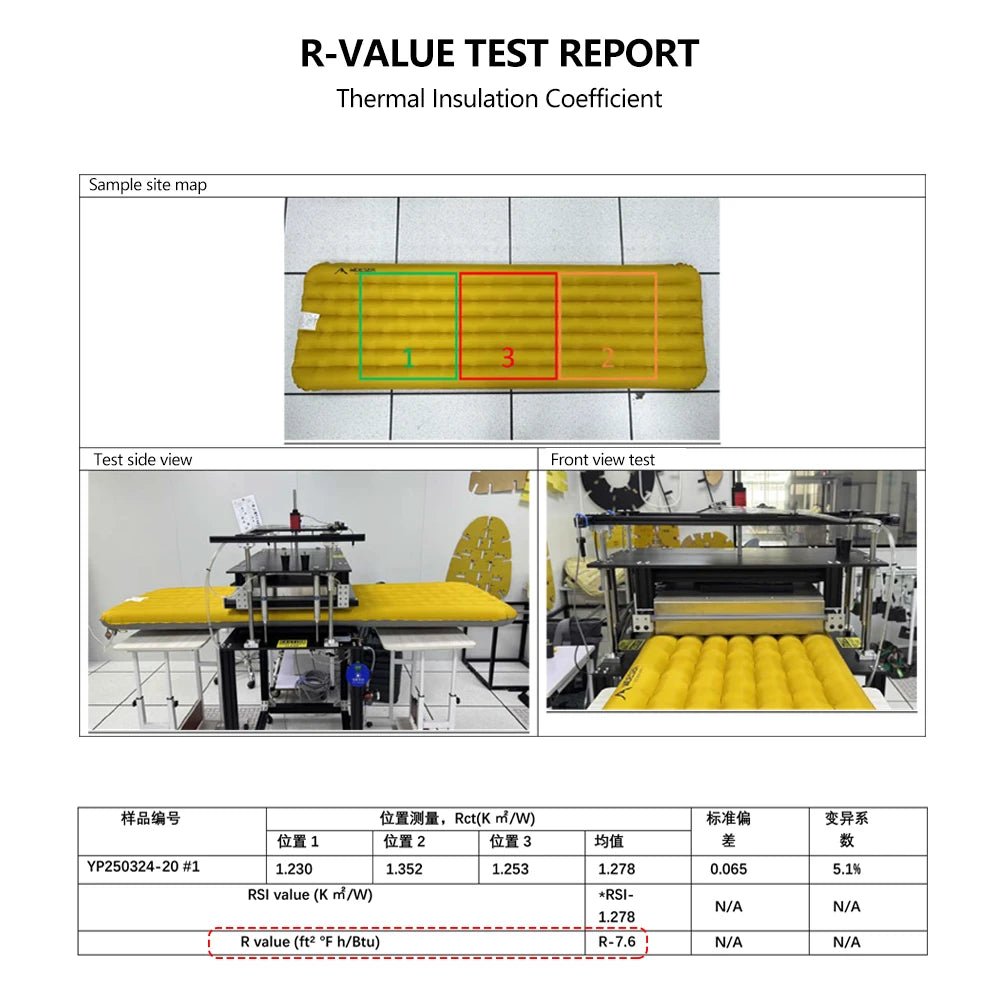 Matelas gonflable léger et confortable 10cm 770g R - Value 7.6 (4 saisons) "Widesea - AM01Y" - Planète Rando