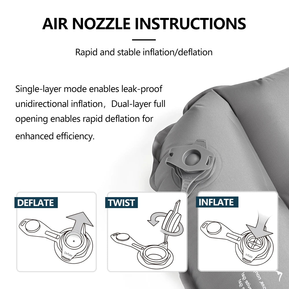 Matelas gonflable léger et confortable 10cm 770g R - Value 7.6 (4 saisons) "Widesea - AM01Y" - Planète Rando