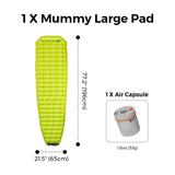 Matelas gonflable ultraléger avec pompe intégrée R - Value 9.4 confort - 35°C "FLEXTAILGEAR - TINY Sleeping pad R09" - Planète Rando