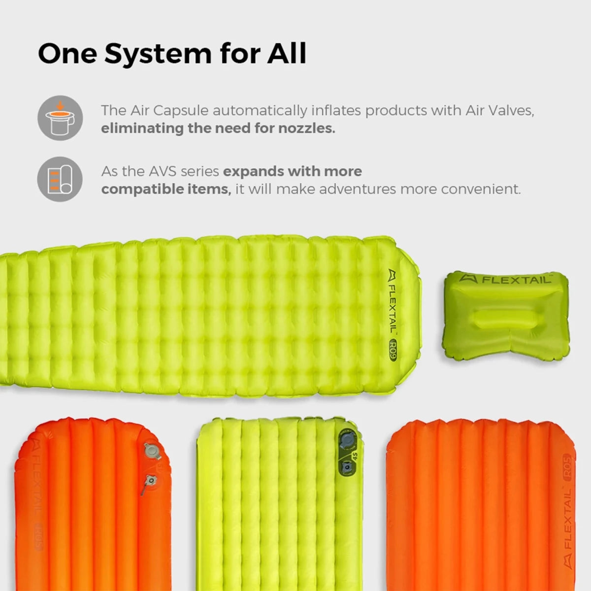 Matelas gonflable ultraléger avec pompe intégrée R - Value 9.4 confort - 35°C "FLEXTAILGEAR - TINY Sleeping pad R09" - Planète Rando