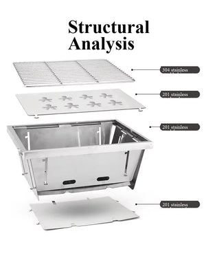 Mini - barbecue amovible en aluminium pour table IGT "YOUQI - LXTL" - Planète Rando