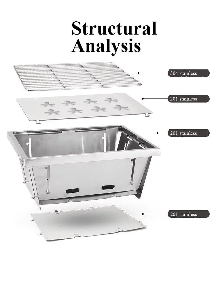 Mini - barbecue amovible en aluminium pour table IGT "YOUQI - LXTL" - Planète Rando