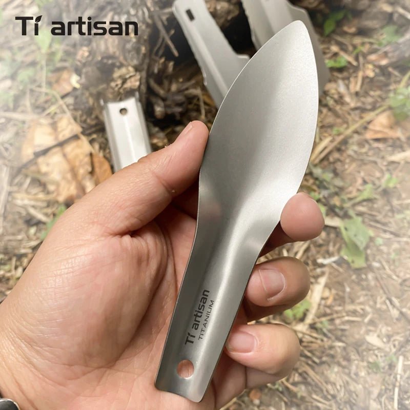 Mini - pelle de camping en titane ultralégère et portable "Tiartsan - Ta6703G" - Planète Rando