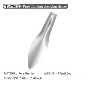 Mini - pelle de camping en titane ultralégère et portable "Tiartsan - Ta6703G" - Planète Rando