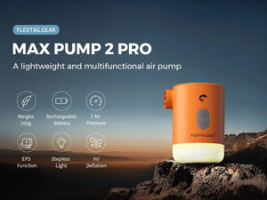 Mini - pompe à air / gonfleur portable 4 en 1 avec éclairage LED USB "FLEXTAILGEAR - Max Pump 2 Pro" - Planète Rando