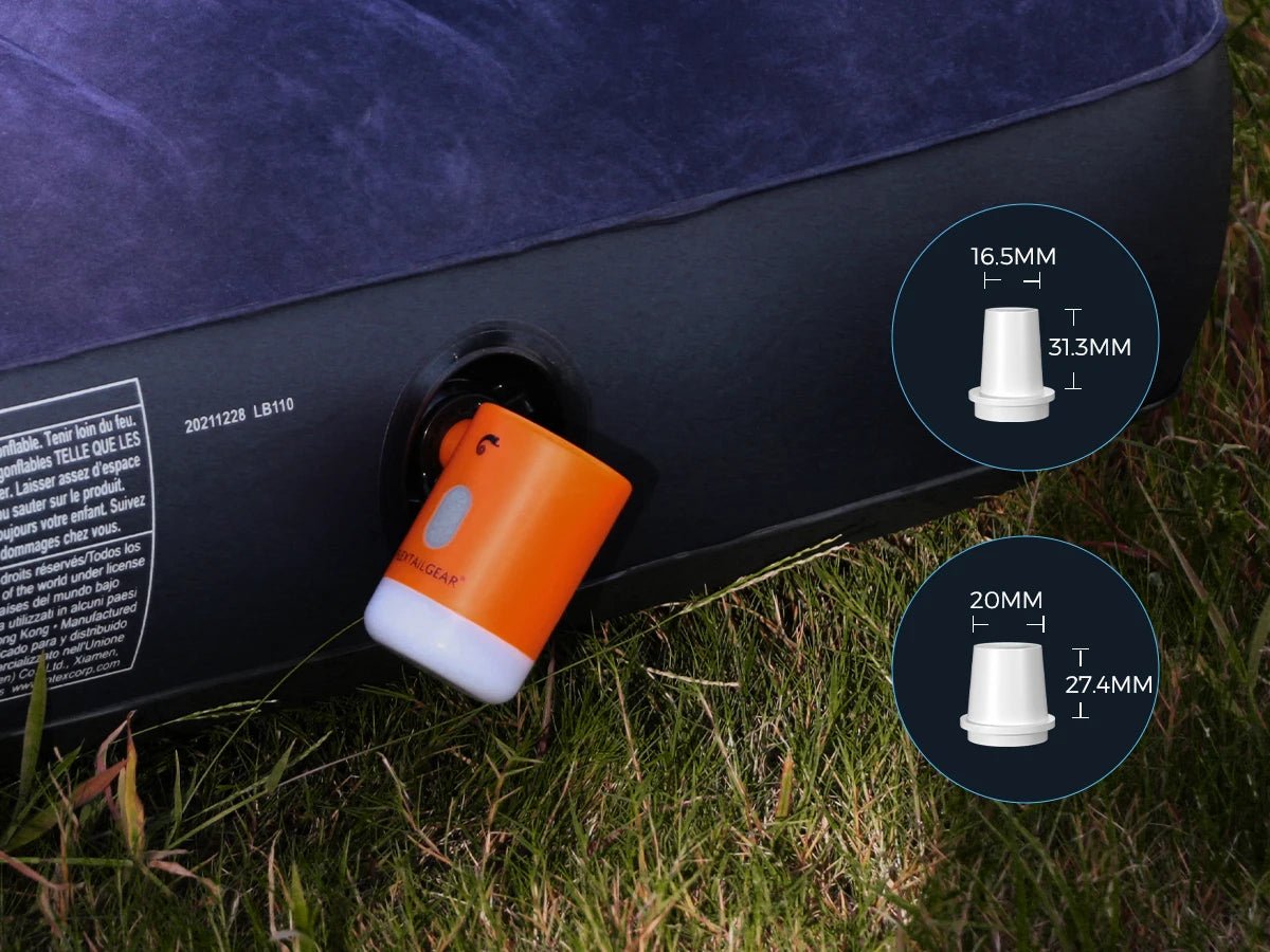 Mini - pompe à air / gonfleur portable 4 en 1 avec éclairage LED USB "FLEXTAILGEAR - Max Pump 2 Pro" - Planète Rando
