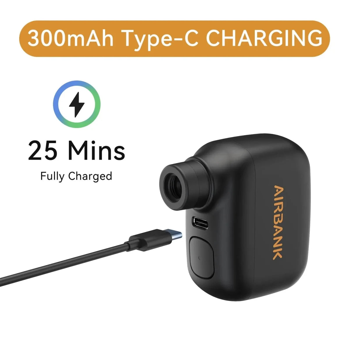 Mini pompe à vélo portable rechargeable 100 PSI 5V Type - C "AIRBANK - AS100" - Planète Rando