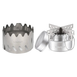 Mini réchaud à alcool d'extérieur en alliage d'aluminium avec couvercle "Lixada - ST025" - Planète Rando