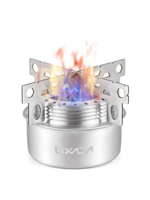 Mini réchaud à alcool d'extérieur en alliage d'aluminium avec couvercle "Lixada - ST025" - Planète Rando