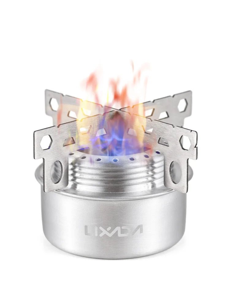 Mini réchaud à alcool d'extérieur en alliage d'aluminium avec couvercle "Lixada - ST025" - Planète Rando