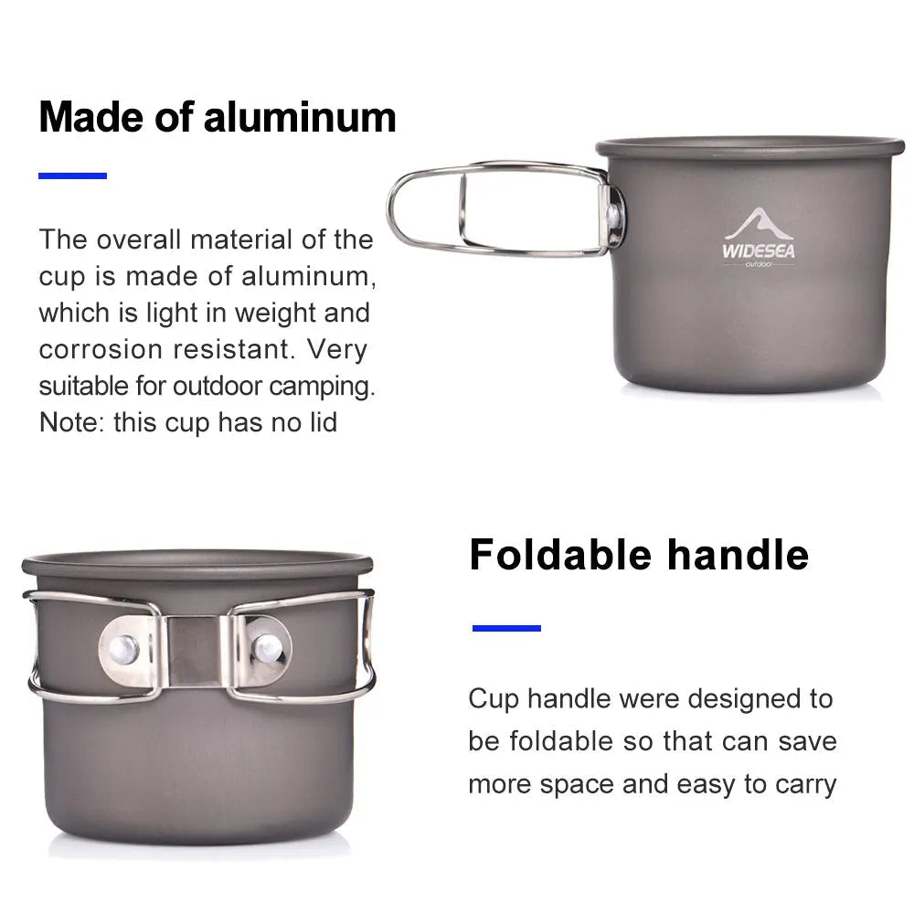Mug / tasse de camping en aluminium pour café ou thé en extérieur "Widesea - WSCC - 105" - Planète Rando