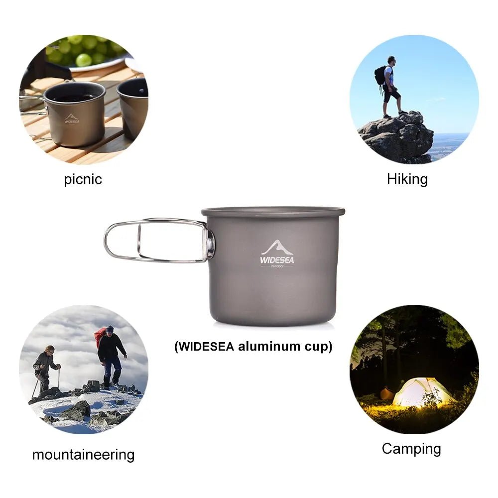 Mug / tasse de camping en aluminium pour café ou thé en extérieur "Widesea - WSCC - 105" - Planète Rando