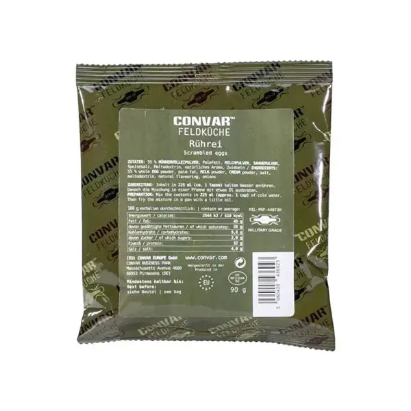 Œufs brouillés lyophilisés longue conservation 90g "CONVAR™ - Feldküche" Convar Foods