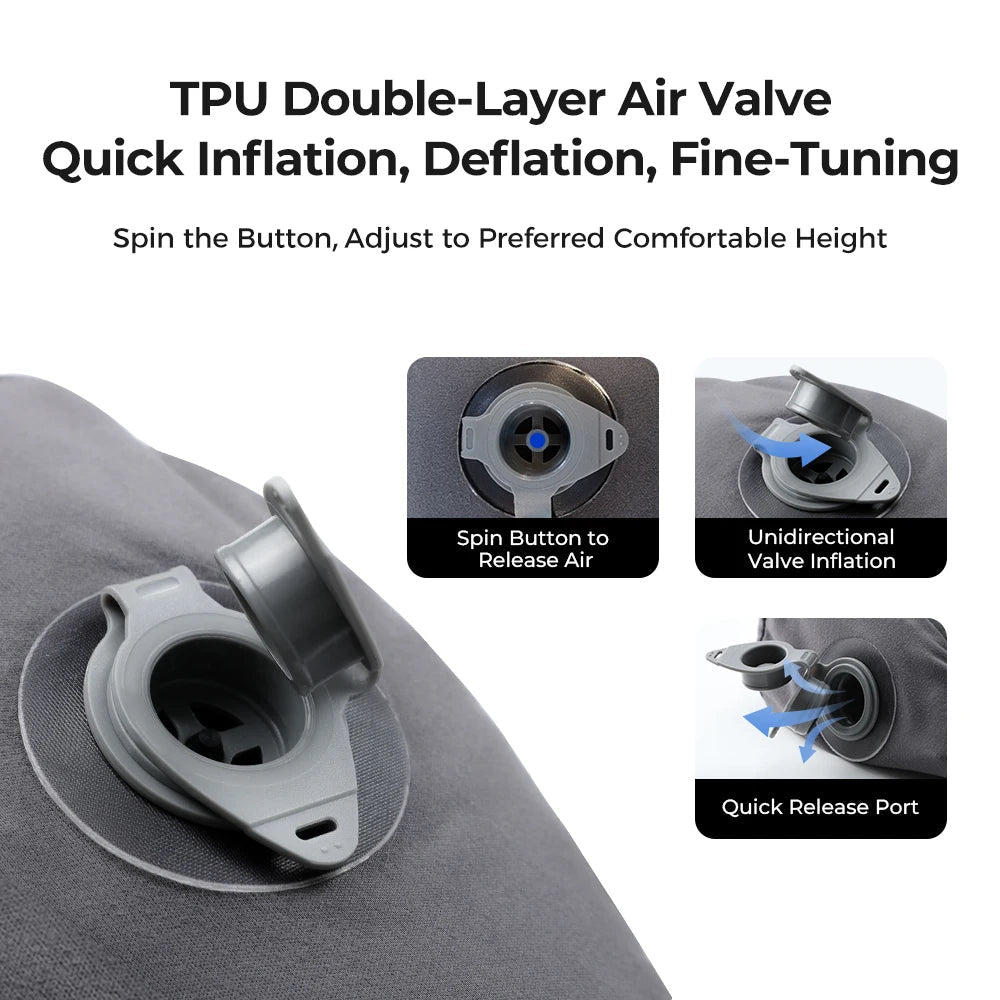 Oreiller gonflable ergonomique avec contour du cou 160g "FLEXTAILGEAR - Zero Pillow SE" - Planète Rando