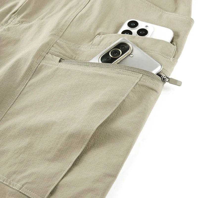 Pantalon cargo homme à séchage rapide avec poches zippées, grande taille pour homme "Covocs - 9937" - Planète Rando