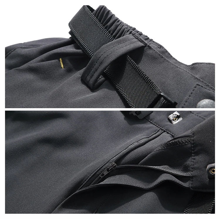 Pantalon de randonnée homme Trvlwego 2 en 1 avec short amovible, ceinture ajustable, braguette zippée et tissu déperlant.