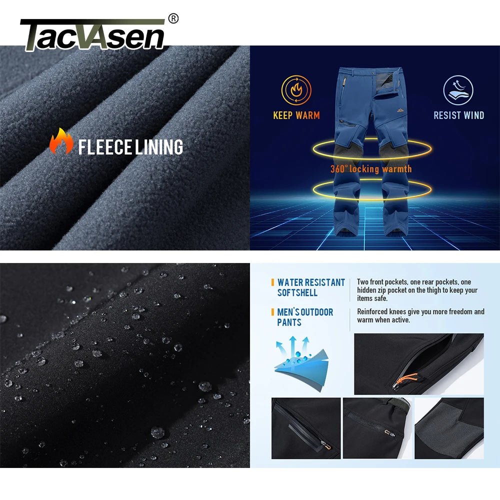 Pantalon de randonnée polaire épais imperméable & 3D flex "TACVASEN - PT543M" - Planète Rando