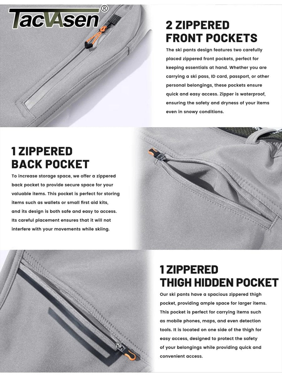 Pantalon de randonnée polaire épais imperméable & 3D flex "TACVASEN - PT543M" - Planète Rando