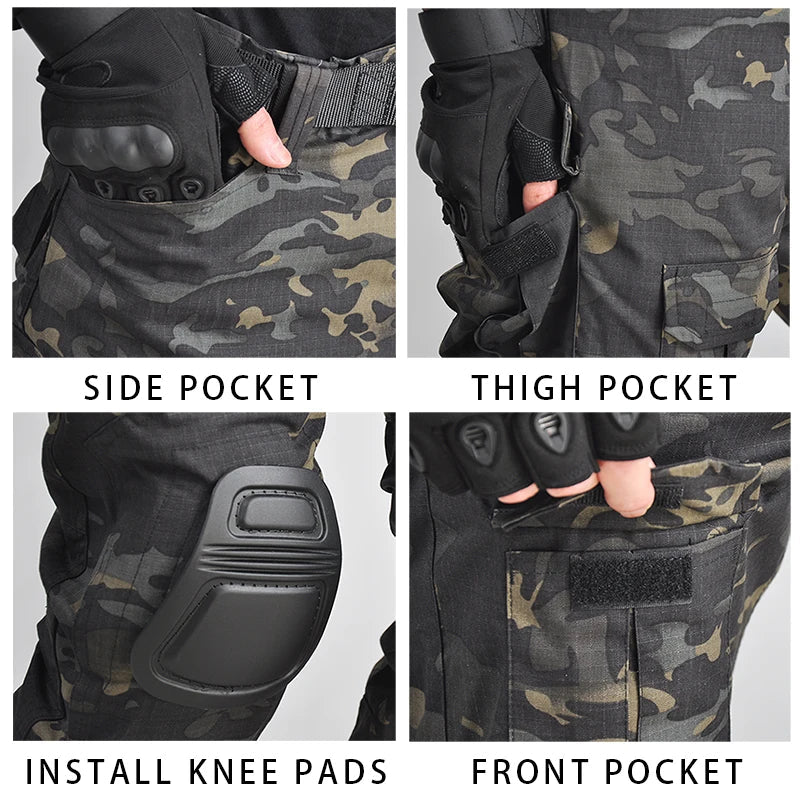 Pantalon tactique avec genouillères pour homme "HAN WILD - G2" - Planète Rando