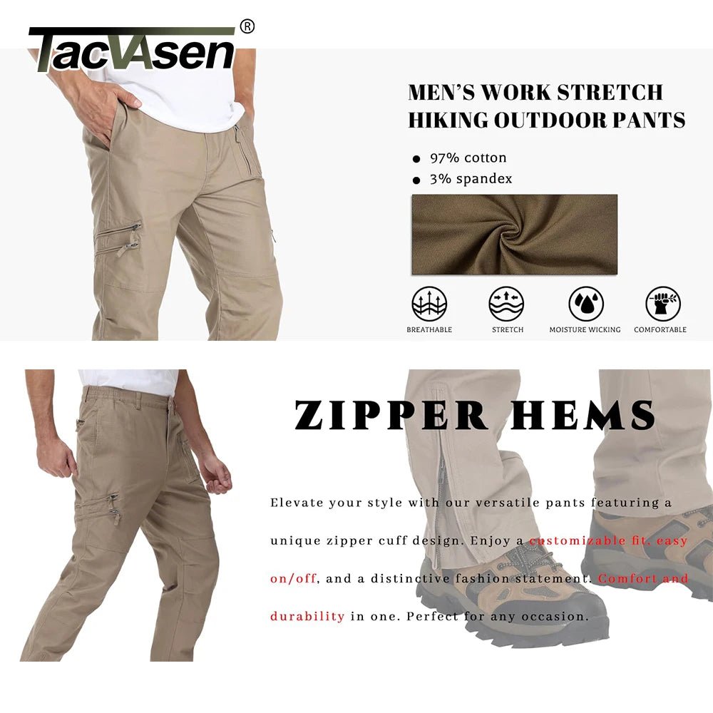 Pantalon tactique en coton Ripstop multipoches pour homme "TACVASEN - PT081DM" - Planète Rando