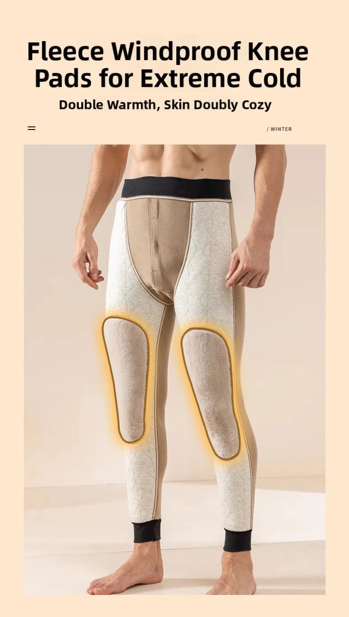 Pantalon thermique doublé polaire en laine pour homme "Soft Thermal - Whool leg Warmers" - Planète Rando