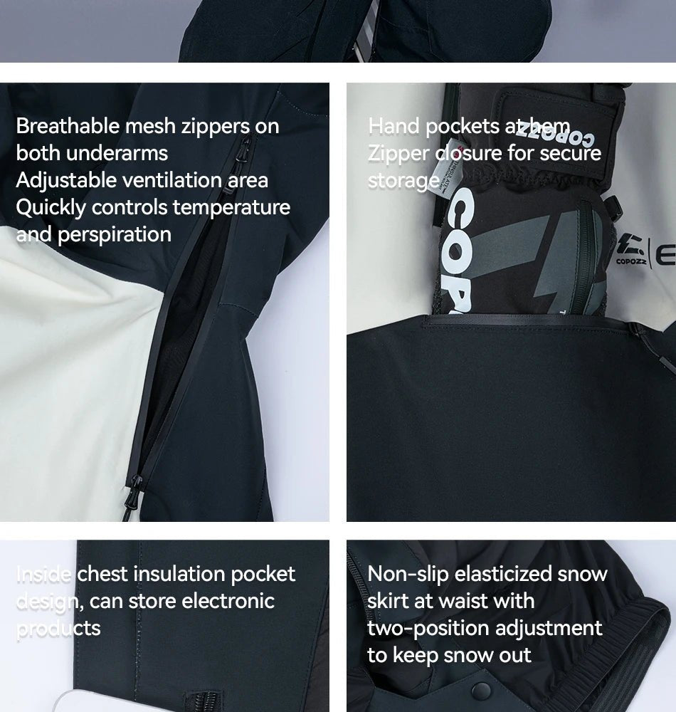 Parka d'hiver / veste de ski imperméables 3 couches avec technologie Teflon EcoElite "COPOZZ - HXF - 24304" - Planète Rando