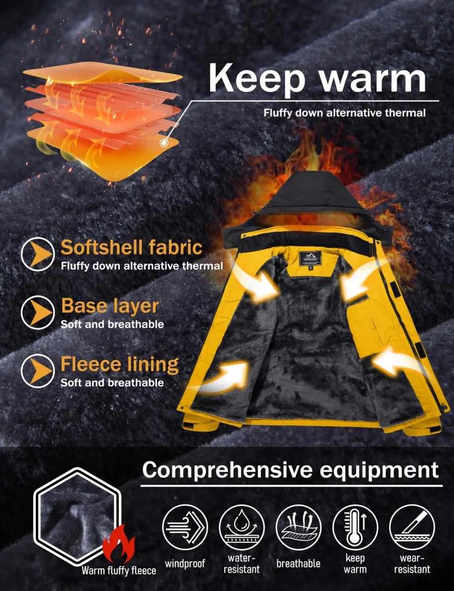Parka polaire, veste imperméable pour le ski et les sports d'hiver pour homme "TACVASEN - TJ153D" - Planète Rando