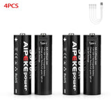 Piles rechargeables au lithium USB type - C 1,5 V 3300 mWh "AIPEKE - AA" - Planète Rando