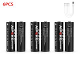 Piles rechargeables au lithium USB type - C 1,5 V 3300 mWh "AIPEKE - AA" - Planète Rando