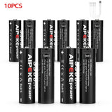 Piles rechargeables au lithium USB type - C 1,5 V 3300 mWh "AIPEKE - AA" - Planète Rando