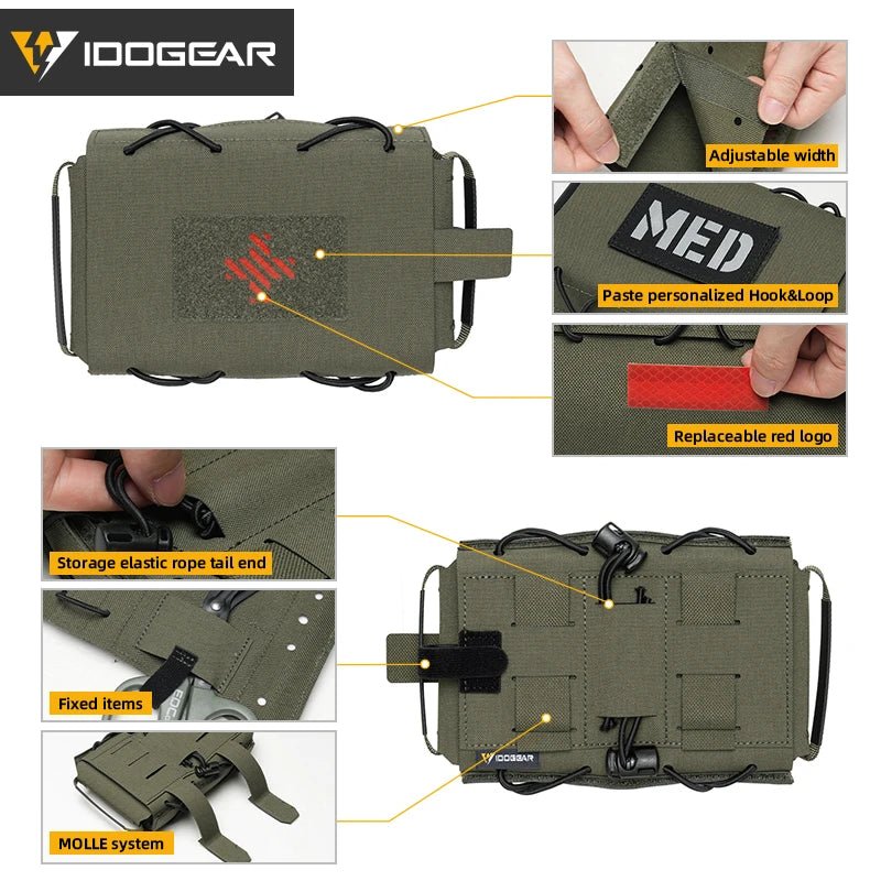 Pochette tactique avec passant MOLLE pour équipement médical "IDOGEAR - IG - BG35132" - Planète Rando
