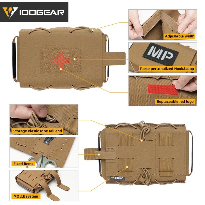 Pochette tactique avec passant MOLLE pour équipement médical "IDOGEAR - IG - BG35132" - Planète Rando