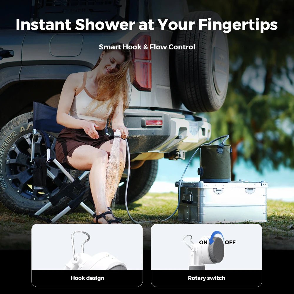 Pompe de douche électrique portable IPX7 étanche "FLEXTAILGEAR - TINY SHOWER" - Planète Rando