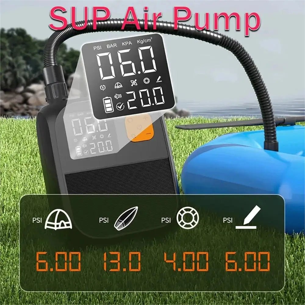 Pompe électrique à écran tactile 8000 mAh, 20 PSI pour kayaks, tentes gonflables et autres équipements "CYCLAMI - Air Pump" - Planète Rando