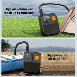 Pompe électrique à écran tactile 8000 mAh, 20 PSI pour kayaks, tentes gonflables et autres équipements "CYCLAMI - Air Pump" - Planète Rando