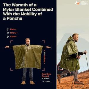 Poncho de survie avec isolation thermique "Sanke Rescue - Emergency poncho" - Planète Rando